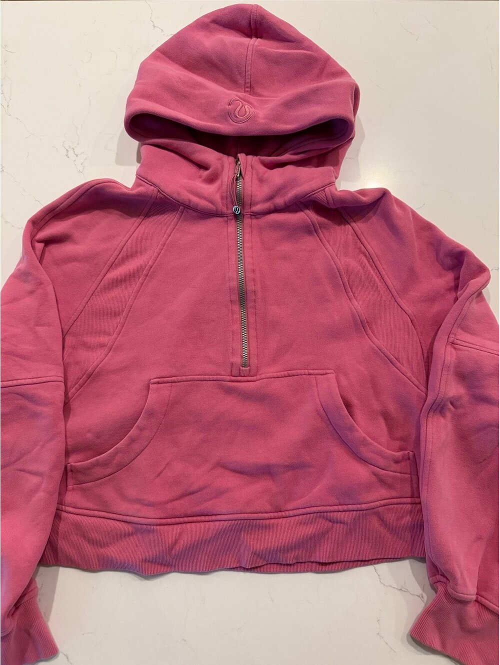 Lululemon Scuba Oversized Half Zip Hoodie Pink Womens Size M/L